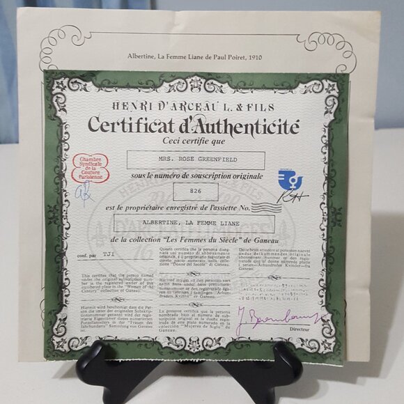 D'Arceau Limoges Albertine LaFemme Liane de Paul Poiret 1910 Porcelain 8.5" C - Picture 4 of 4